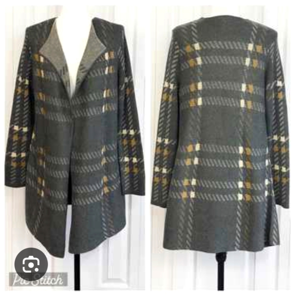 Charter Bay Plaid Open Front Cardigan XXS/XS